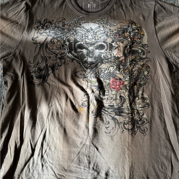 Revolucion XL Men's Scull Graphic T-Shirt - Brown - Picture 2 of 8